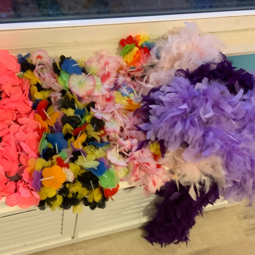 Colorful Feather and Flower Accessories